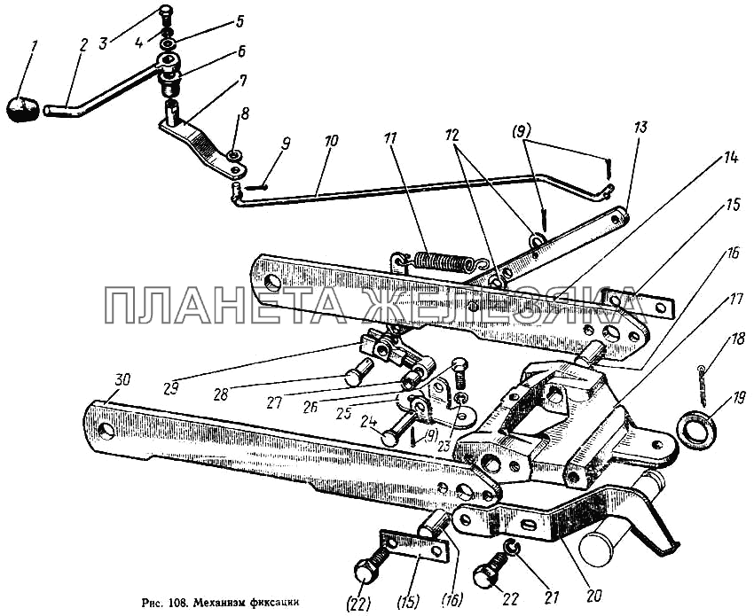 Механизм фиксации МТЗ-100