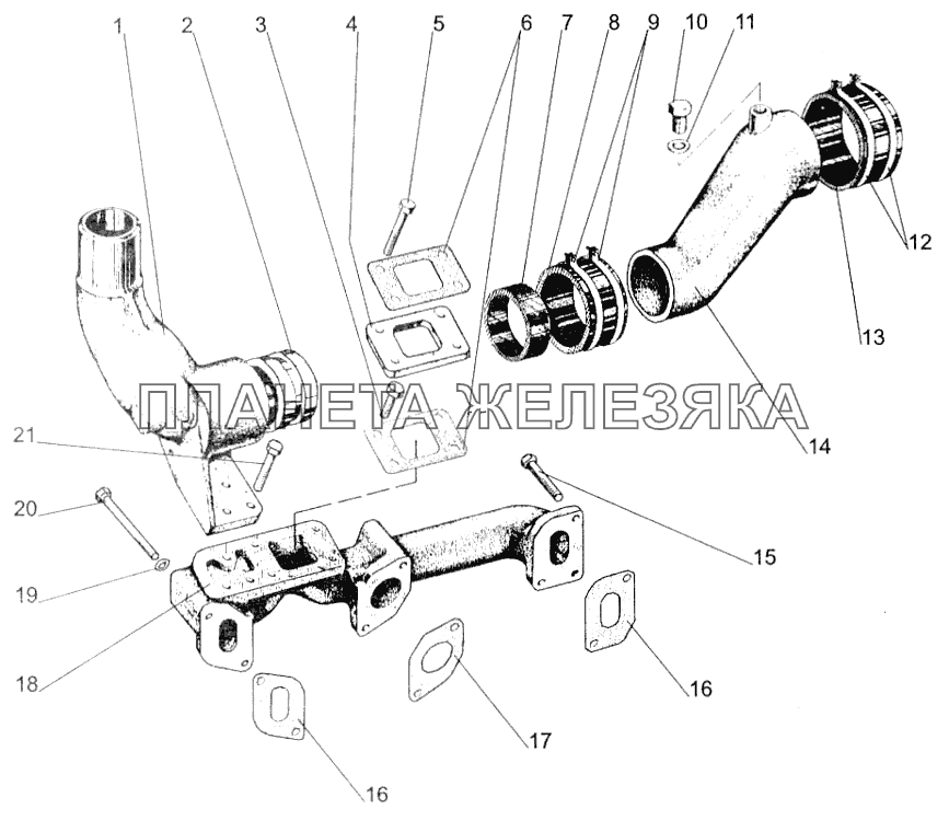 Газопровод дизеля МТЗ-1005