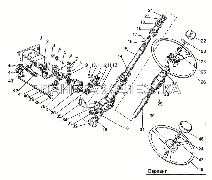 Колонка рулевая МТЗ-1021.3