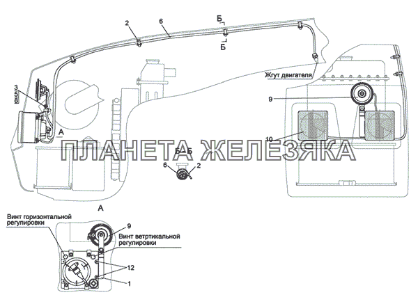 Установка фар дорожных МТЗ-1021.3 Установка фар дорожных МТЗ-1021.3
