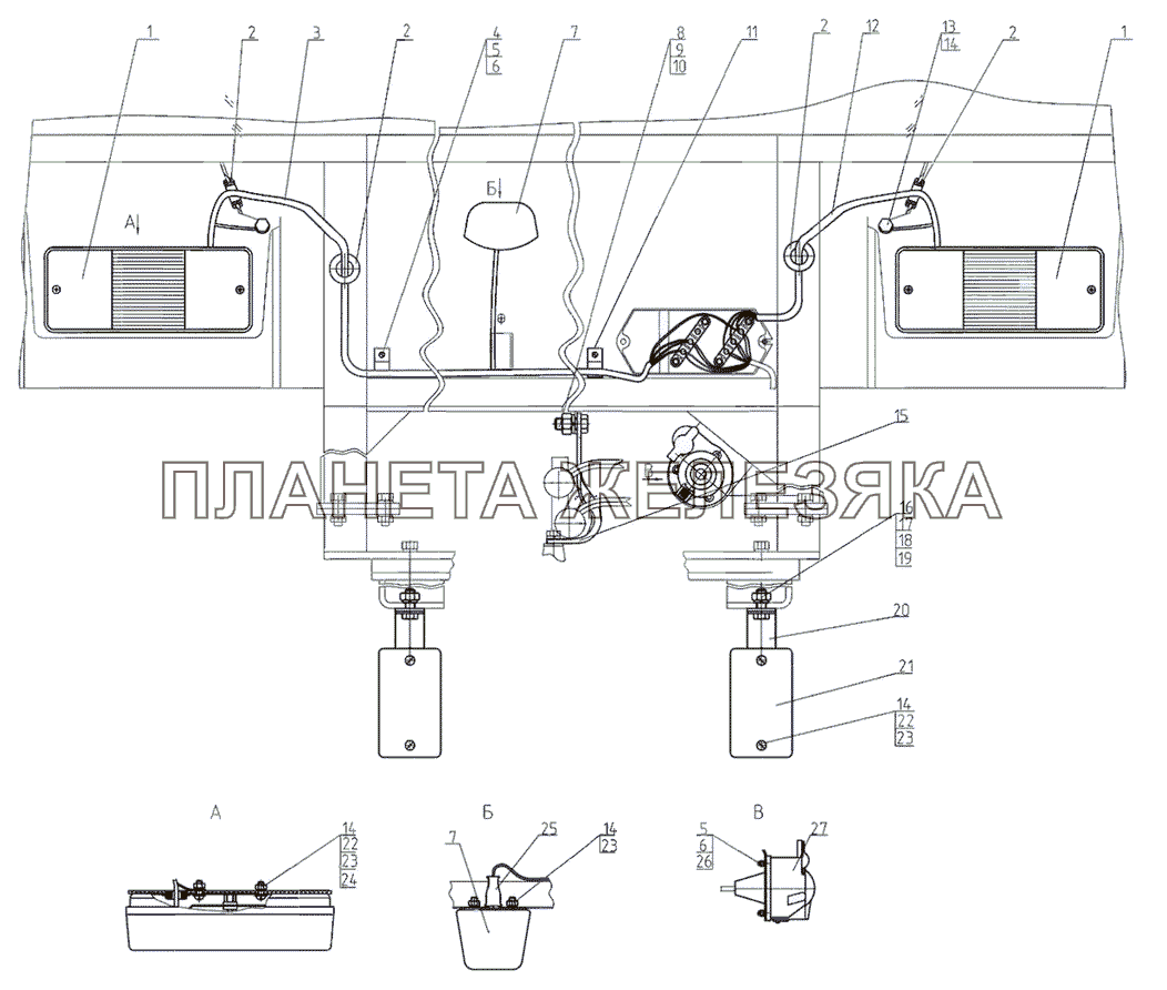 Установка фонарей задних МТЗ-1021.3