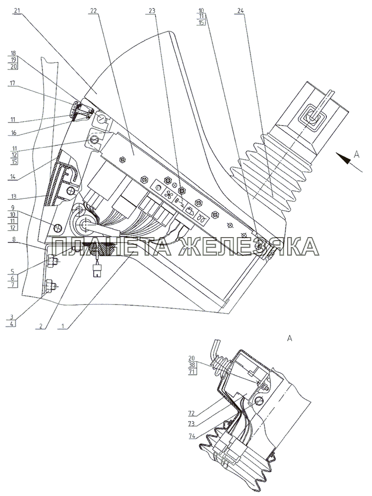 Щиток приборов МТЗ-1021.3