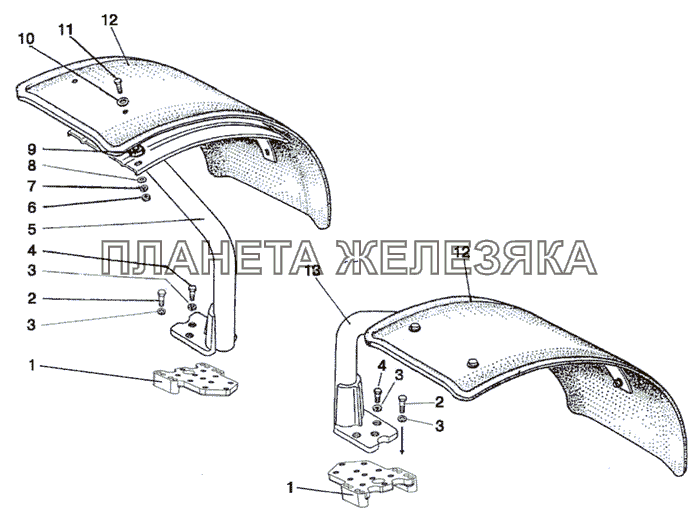 Крылья передние (для ПВМ 822-2300020-03) МТЗ-1021.3