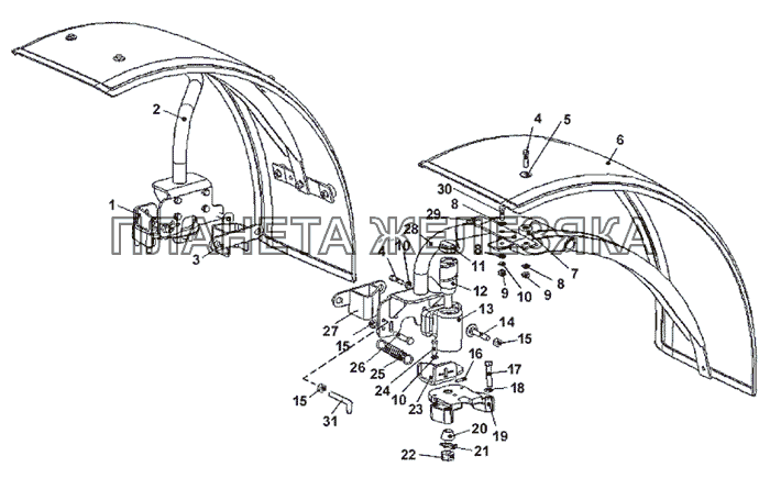 Крылья передние (для ПВМ 822-2300020-01 с короткими рукавами) МТЗ-1021.3