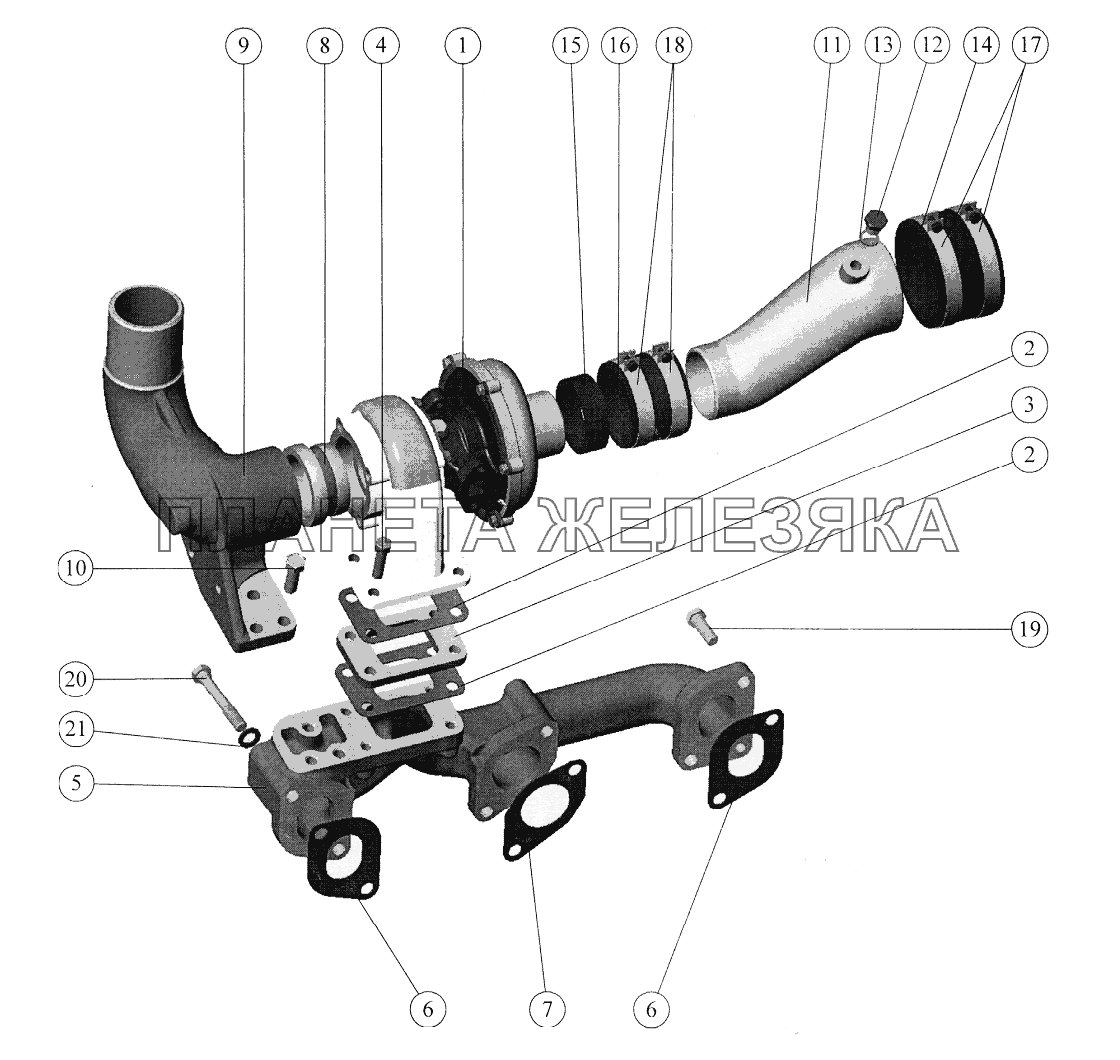 Система впуска и выпуска (Д-245/Д-245С) (1025, 1025.2) Беларус-1025/1025.2/1025.3