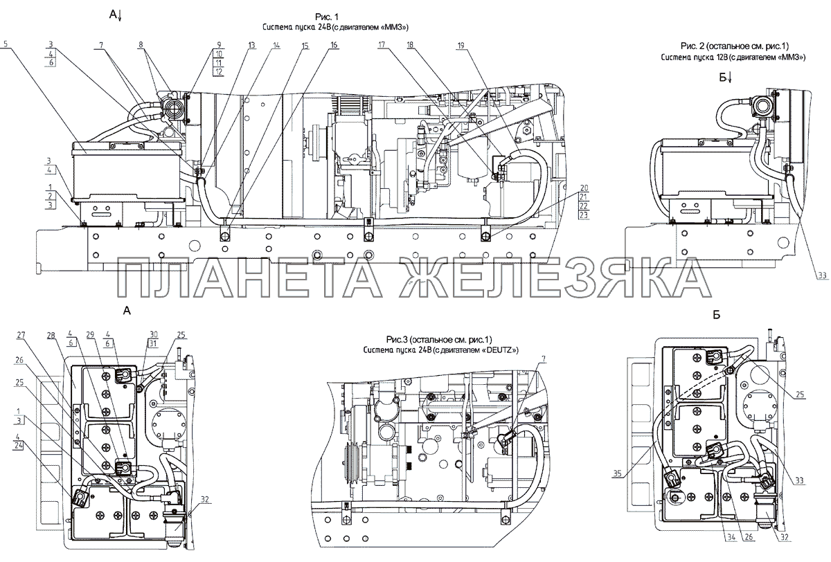 Установка батарей аккумуляторных МТЗ-1025.4