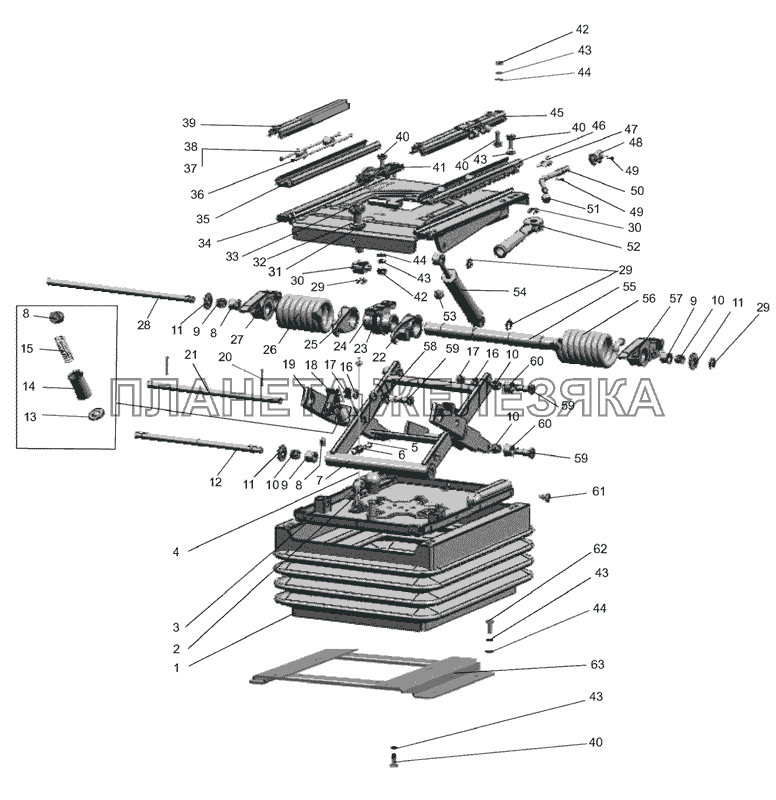 Подвеска сиденья МТЗ-1025.4