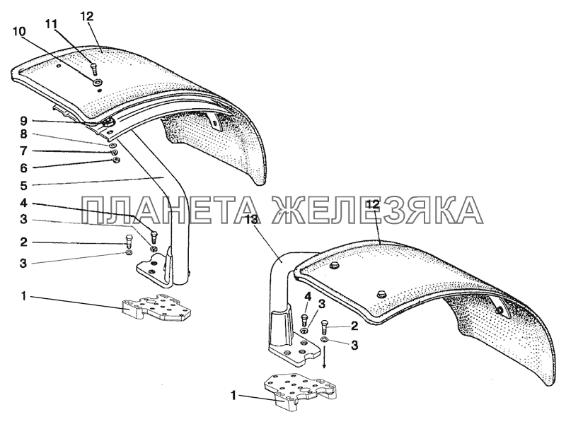 Крылья передние (для ПВМ 822-2300020-02) МТЗ-1025.4