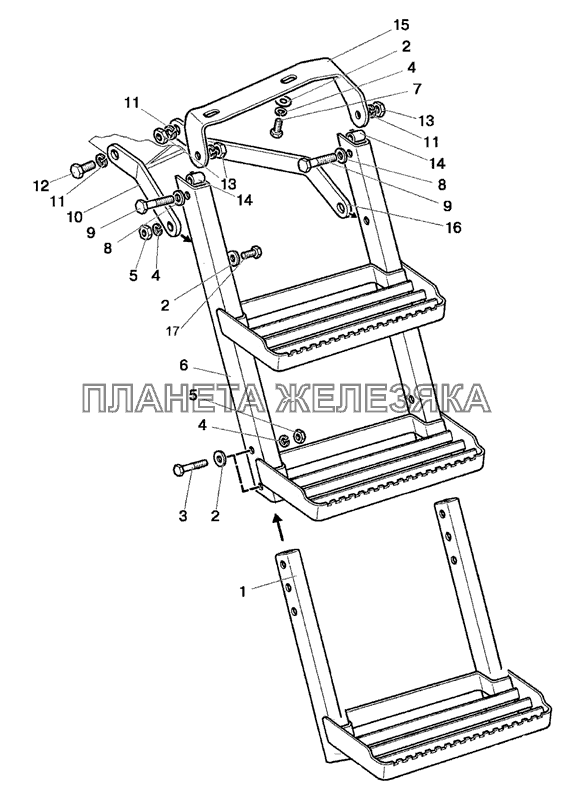 Подножка МТЗ-1025.4 Подножка МТЗ-1025.4