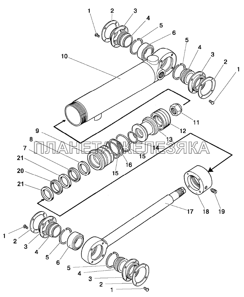 Гидроцилиндр Ц63 (63x30-200) Беларус-1220.5