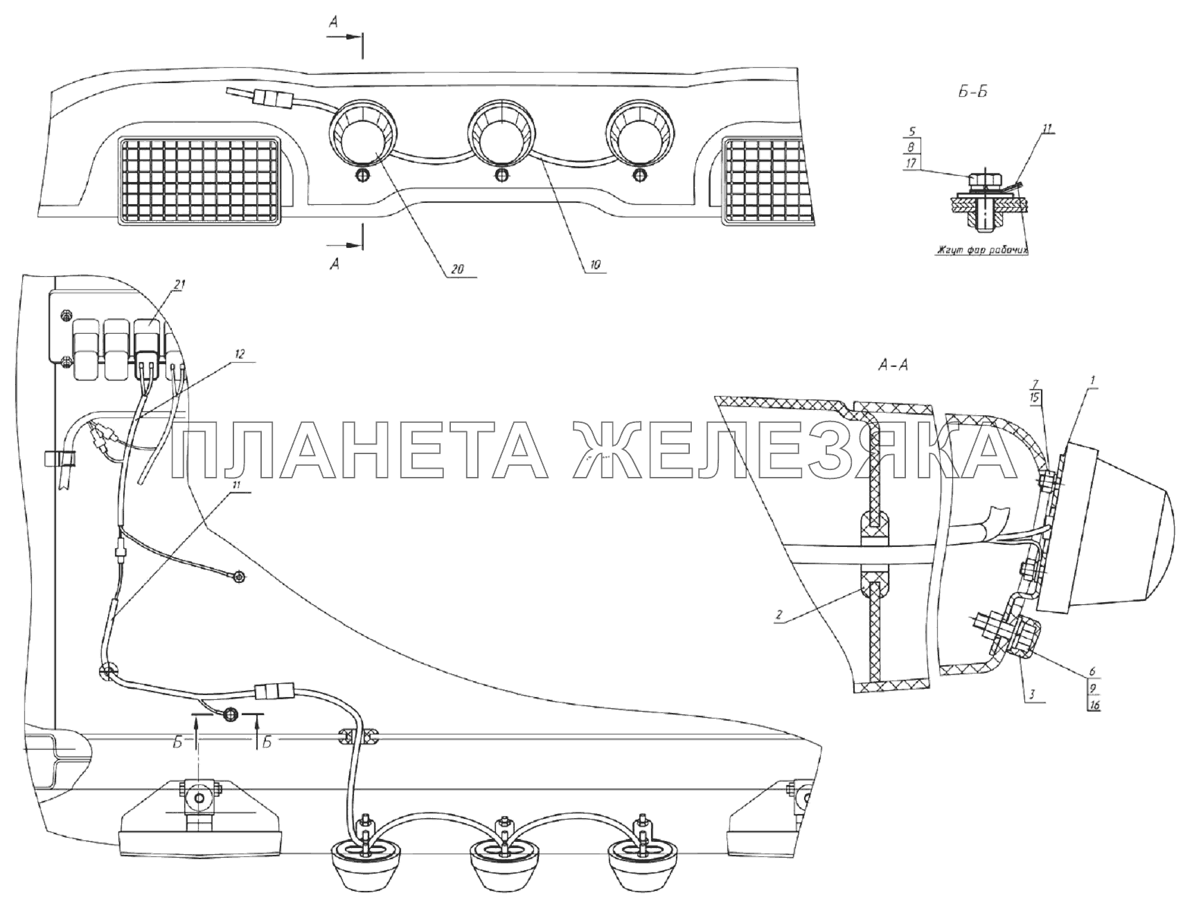 Установка фонарей автопоезда Беларус-1220.5