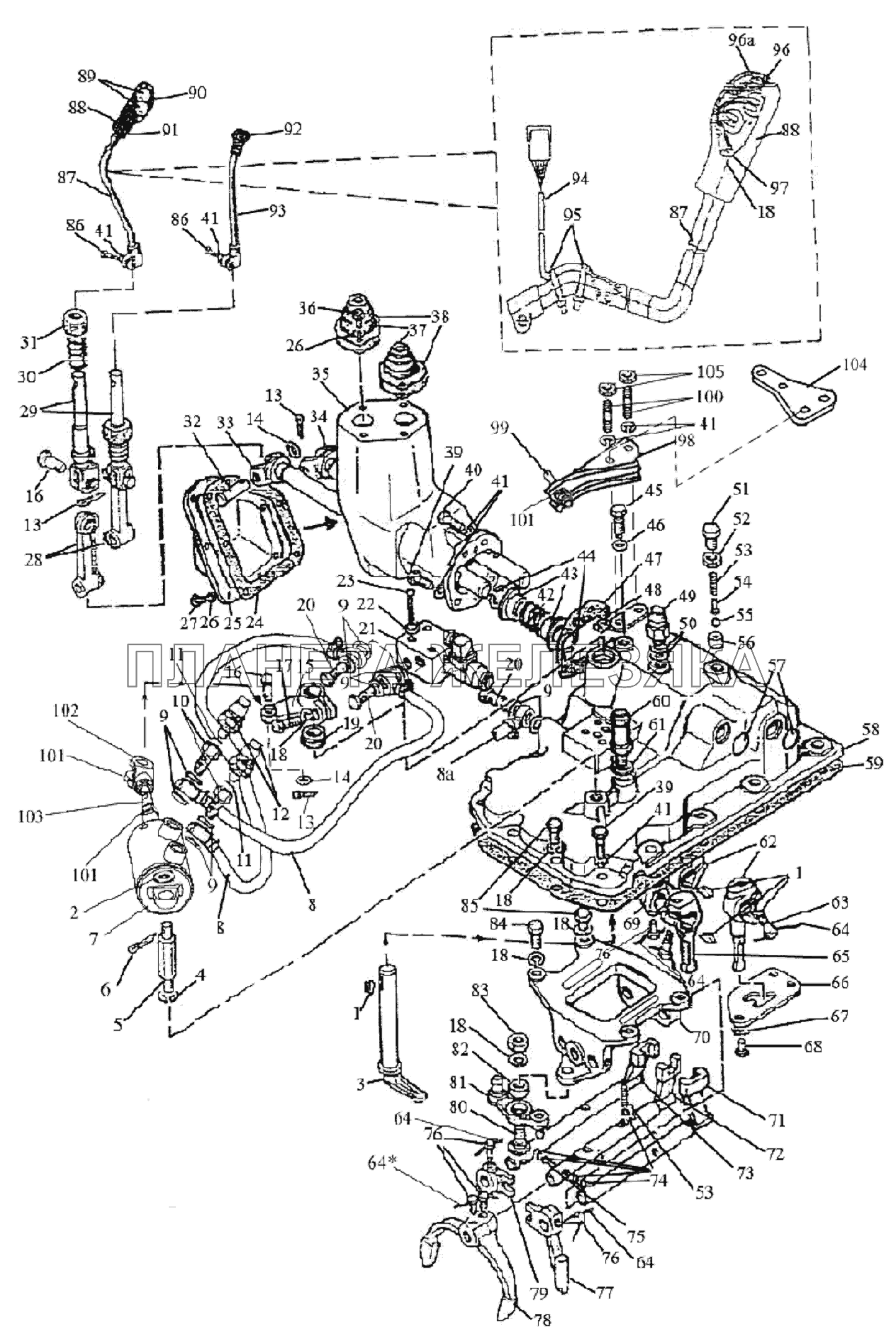 Механизм управления коробкой передач (24F+12R) Беларус-1220