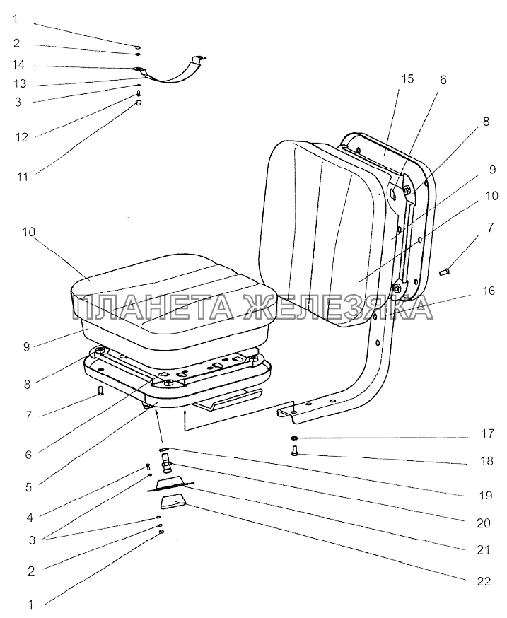 Подвеска сиденья МТЗ-1221 (2009)