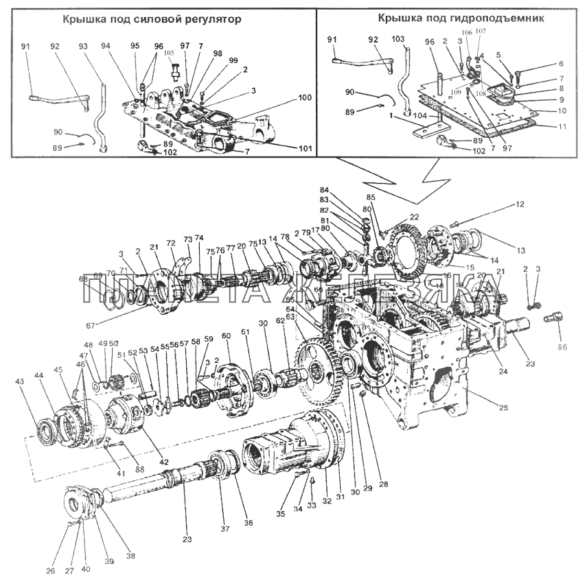 Задний мост. Дифференциал. Конечные передачи МТЗ-1221 (2009)