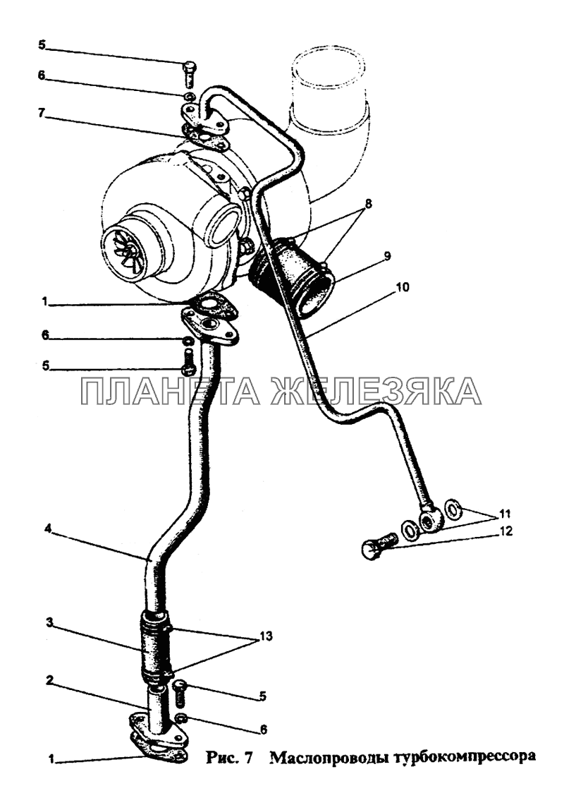 Маслопроводы турбокомпрессора МТЗ-1221