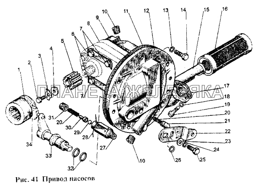 Привод насосов МТЗ-1221