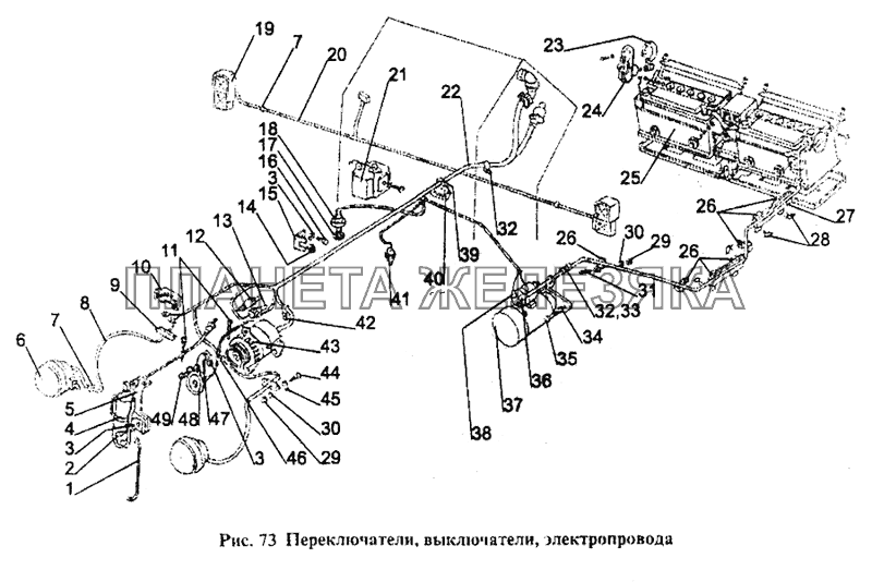 Переключатели, выключатели, электропровода МТЗ-1221