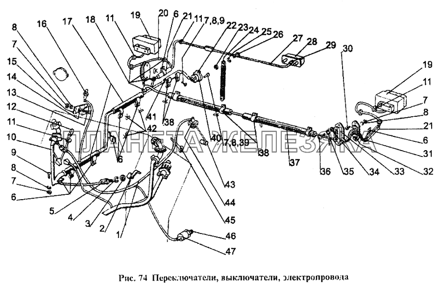 Переключатели, выключатели, электропровода МТЗ-1221