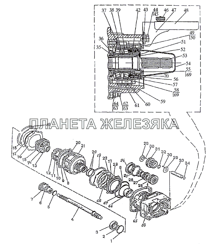 Вал отбора мощности МТЗ-1222/1523