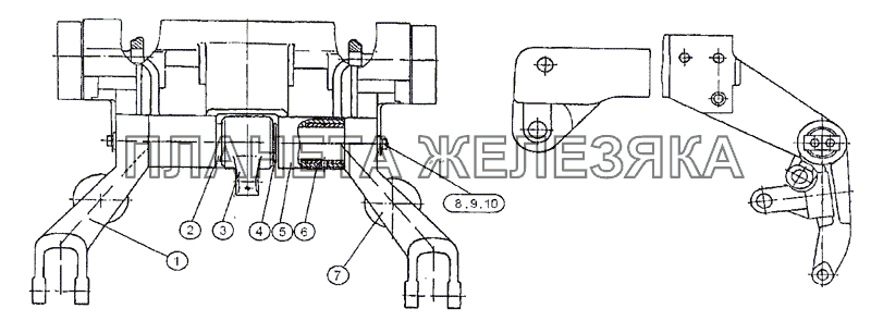 Узлы и элементы переднего навесного устройства МТЗ-1222/1523