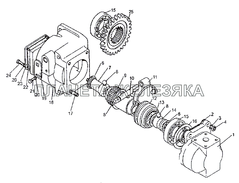 Привод насоса гидросистемы МТЗ-1222/1523