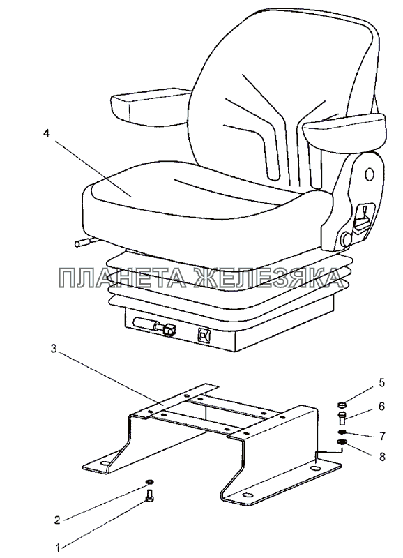 Сиденье оператора МТЗ-1222/1523
