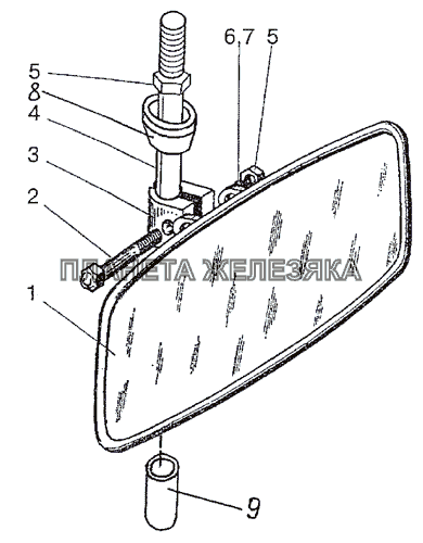 Зеркало внутреннее МТЗ-1222/1523