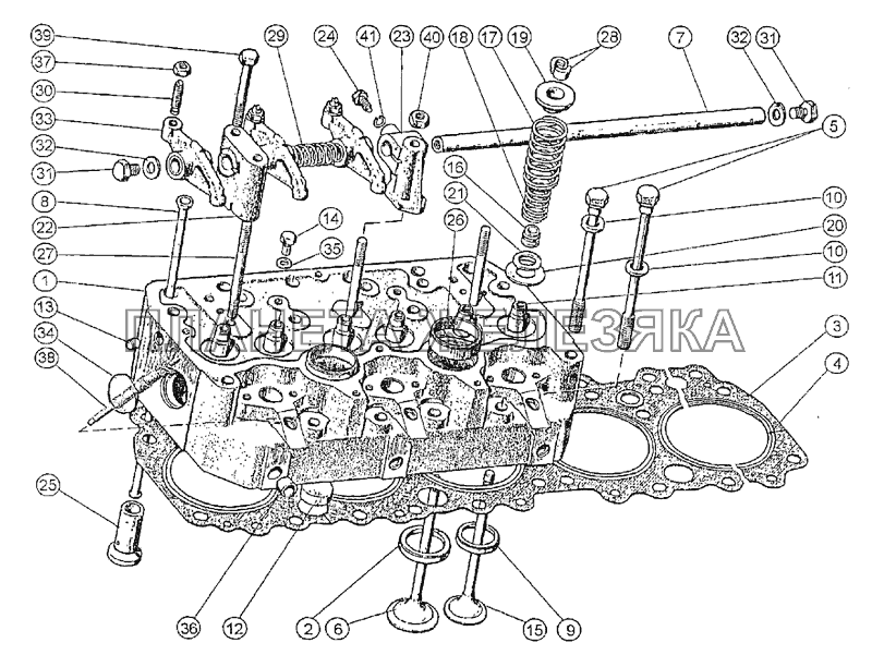 Головка цилиндров. Клапаны и толкатели клапанов МТЗ-1222/1523