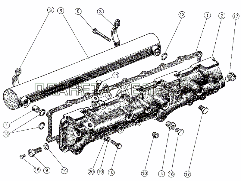 Установка теплообменника МТЗ-1222/1523