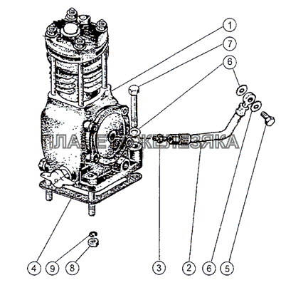 Установка пневмокомпрессора МТЗ-1222/1523