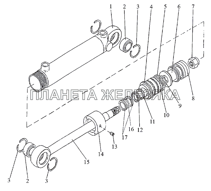 Гидроцилиндр 50x25-200 МТЗ-1222/1523