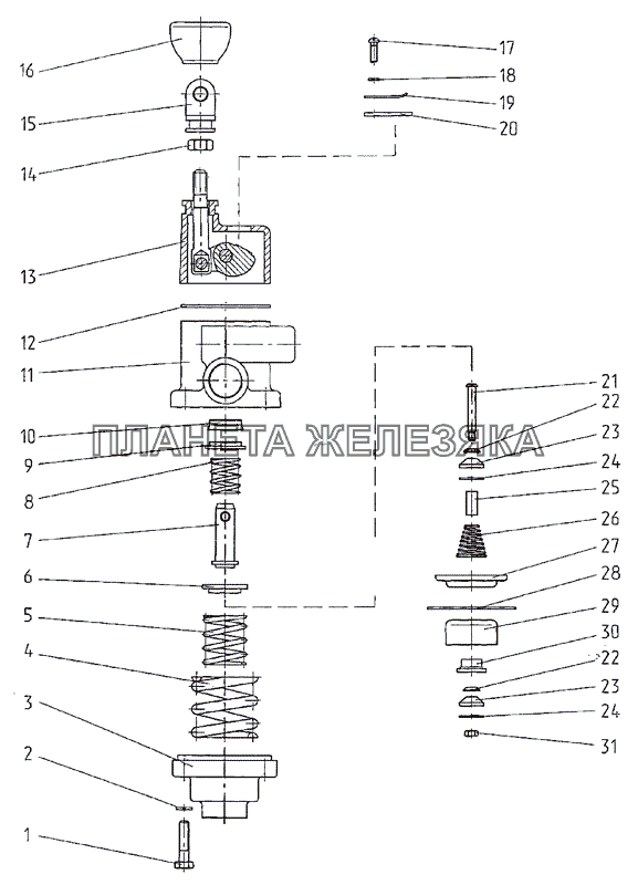 Кран тормозной МТЗ-1222/1523