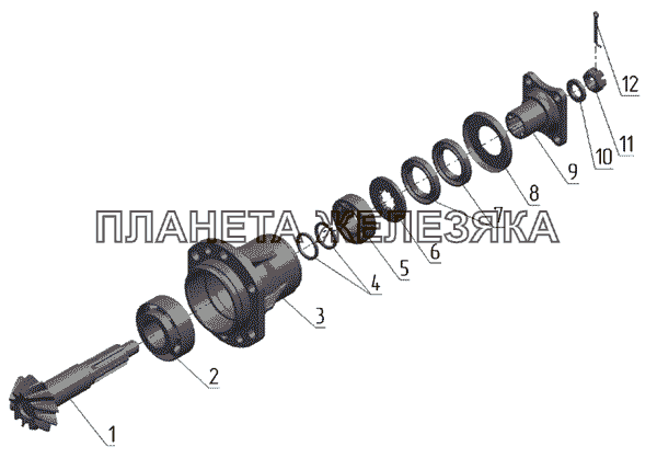 Главная передача переднего ведущего моста (1222-2300020-05) МТЗ-1523.4 Главная передача переднего ведущего моста (1222-2300020-05) МТЗ-1523.4
