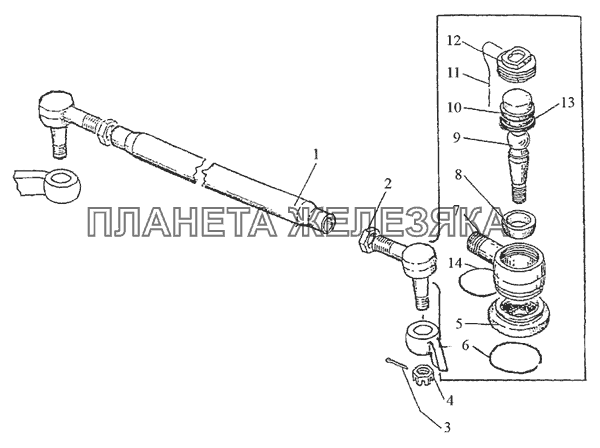 Тяга рулевая МТЗ-1523.4 Тяга рулевая МТЗ-1523.4