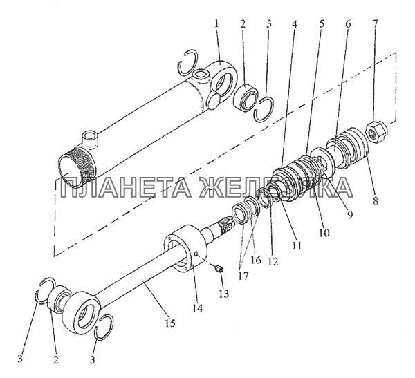 Гидроцилиндр 50x25-200 МТЗ-1523.4