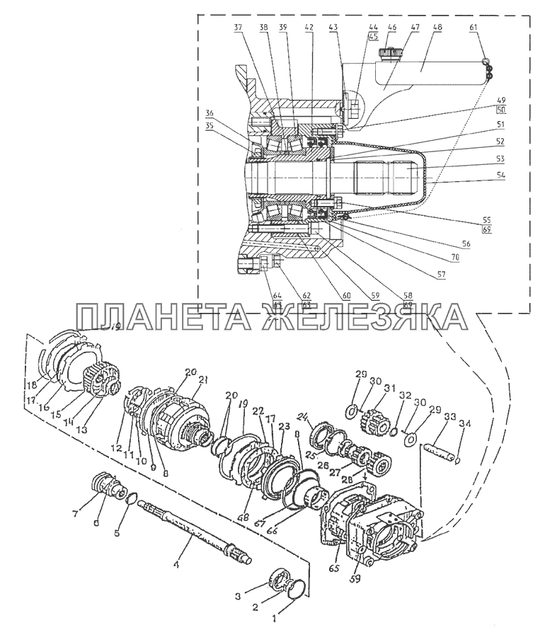 Вал отбора мощности МТЗ-1523.4