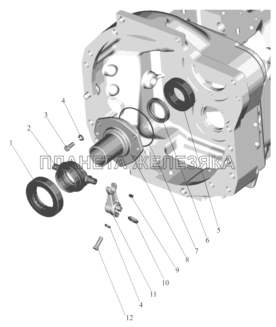 Корпус сцепления. Отводка. МТЗ-1523.6