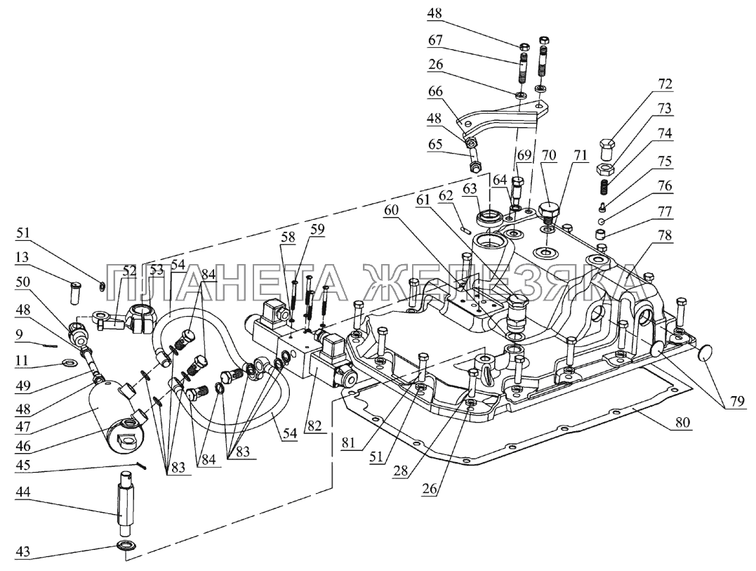 Механизм управления коробкой передач МТЗ-1523.6