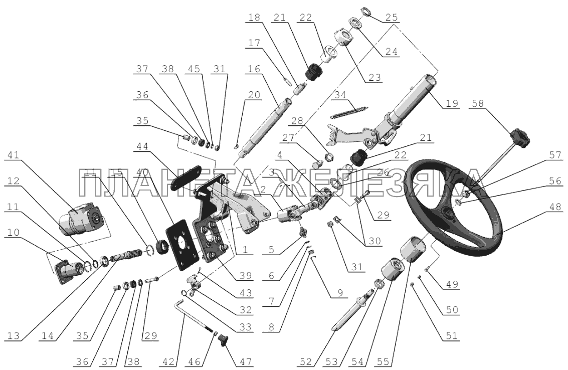 Колонка рулевая МТЗ-1523.6