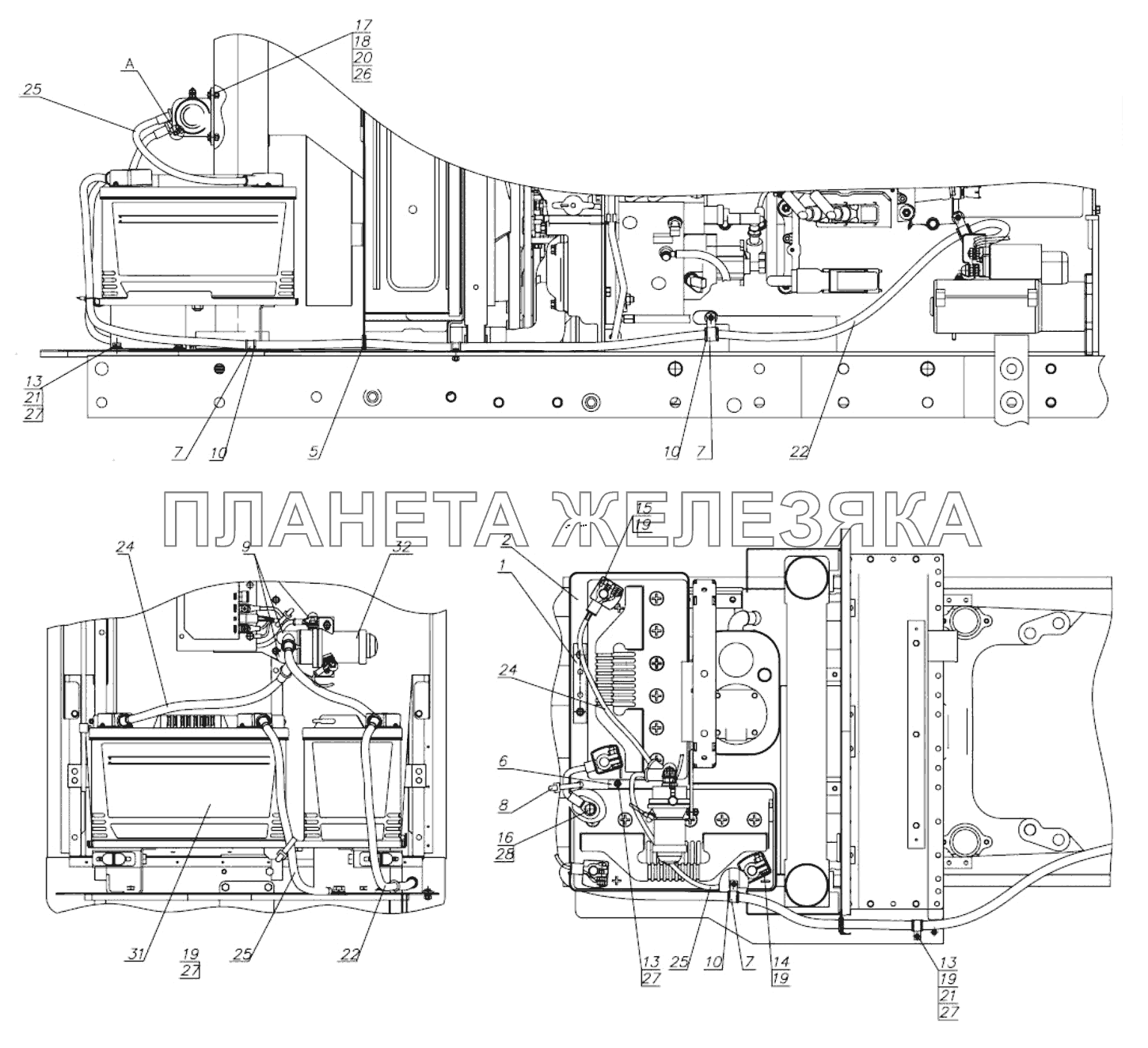 Установка батарей аккумуляторных МТЗ-1523.6