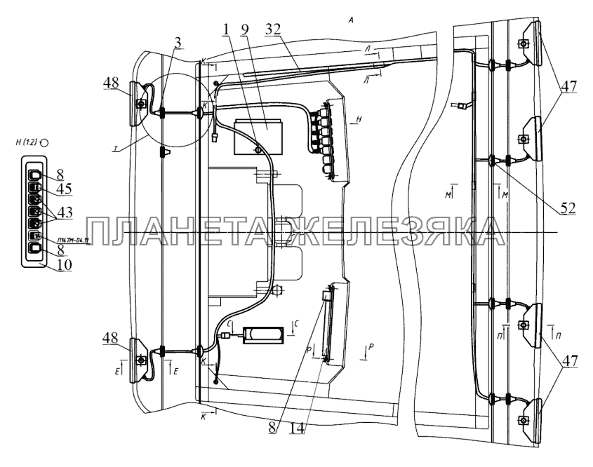 Установка фар рабочих МТЗ-1523.6