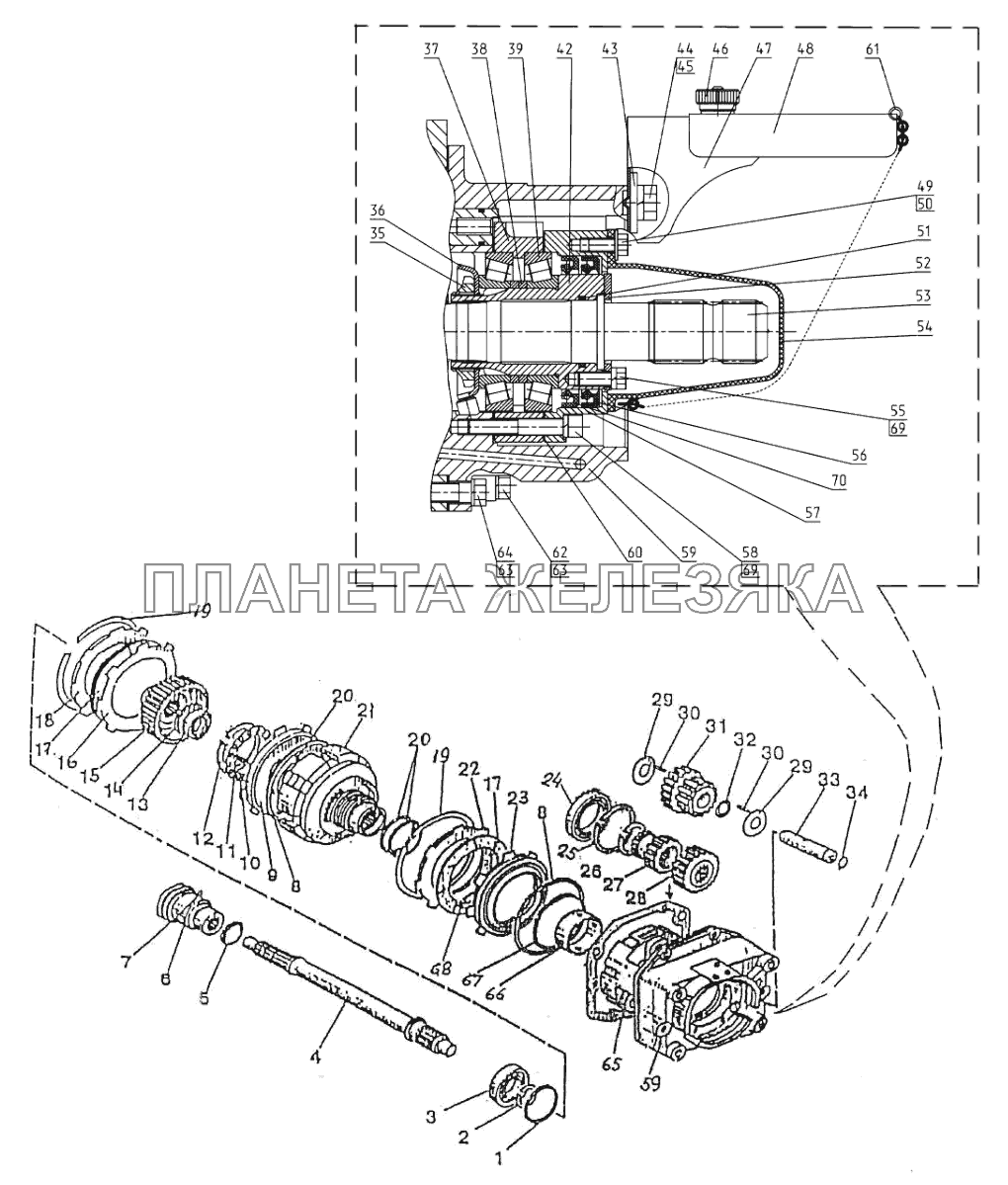 Вал отбора мощности МТЗ-1523.6