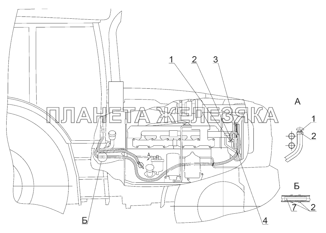 Установка шлангов отопителя МТЗ-1523.6