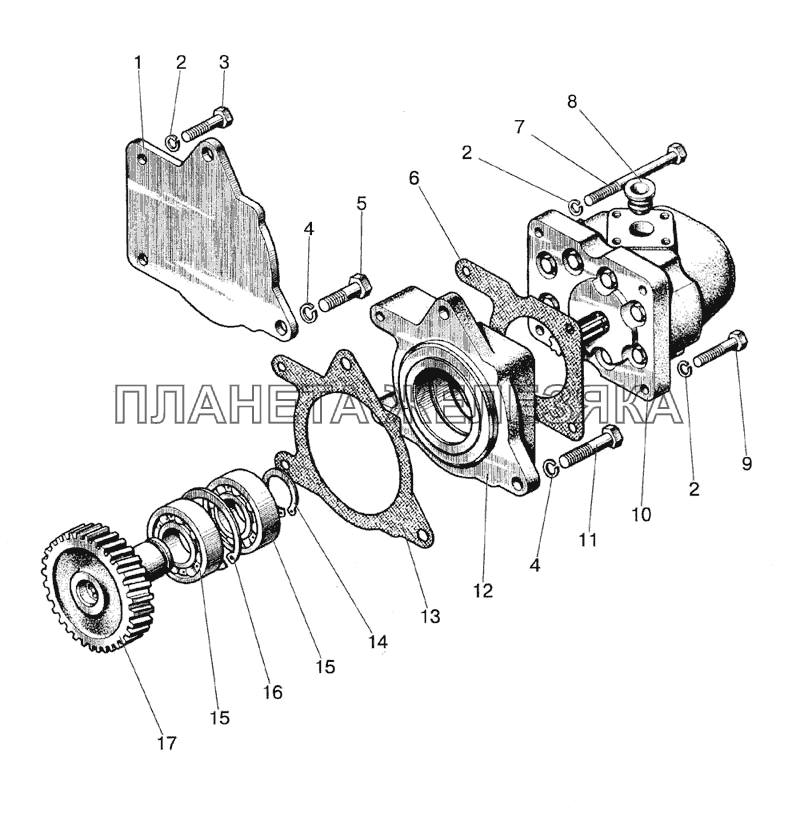 Привод шестеренного насоса МТЗ-1523