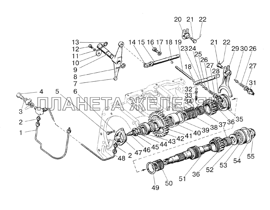 Вал пониженных передач МТЗ-1523