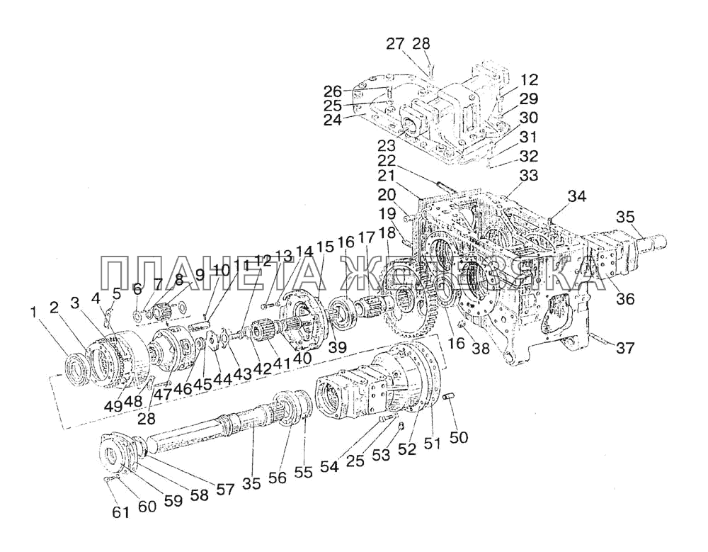 Корпус заднего моста. Конечная передача МТЗ-1523