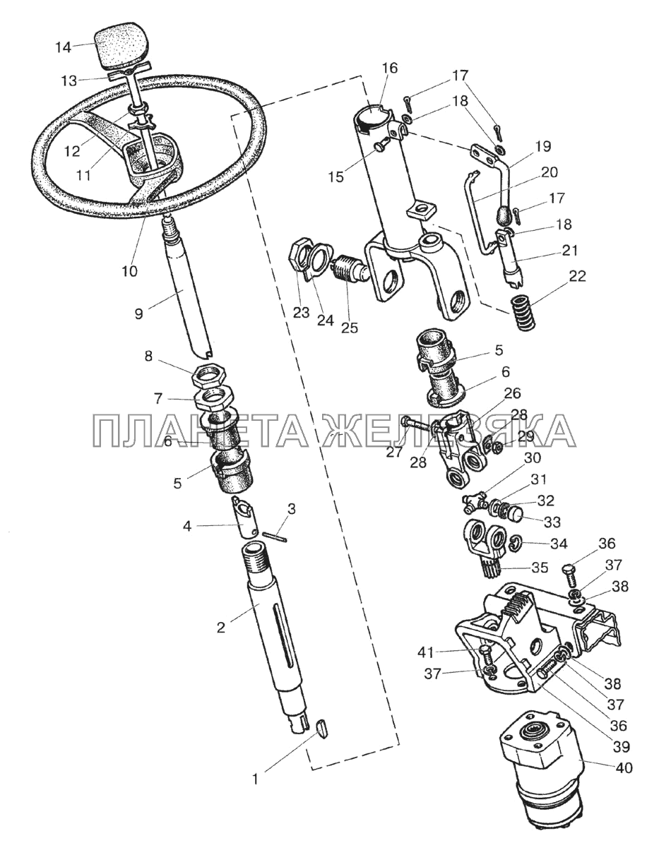 Колонка рулевая (реверс) МТЗ-1523