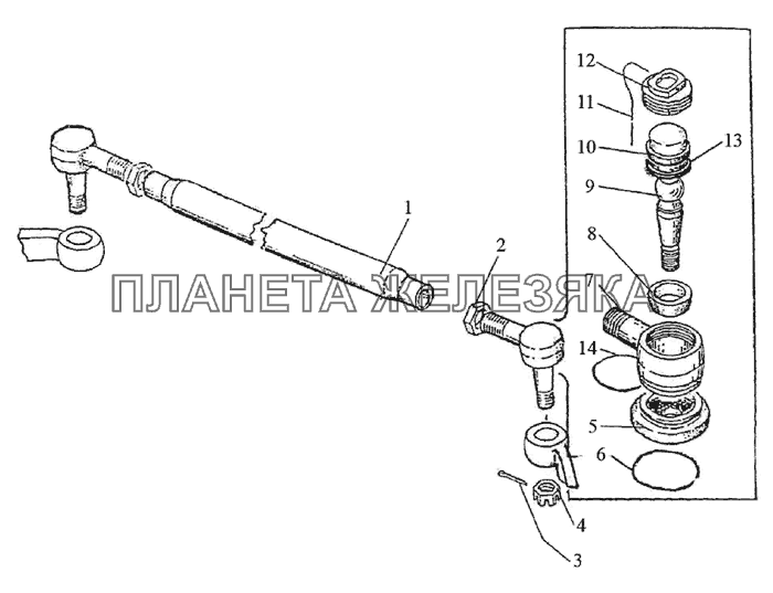 Тяга рулевая МТЗ-2022