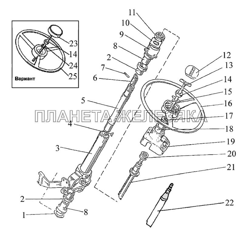 Колонка рулевая МТЗ-2022