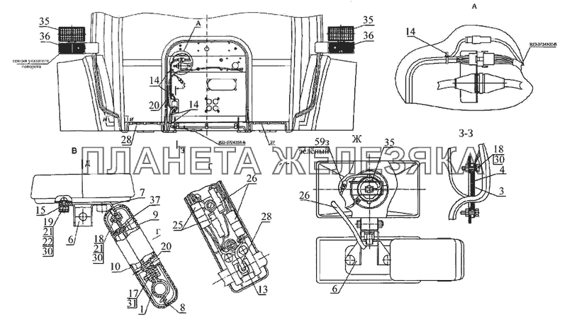 Установка фонарей передних МТЗ-2022